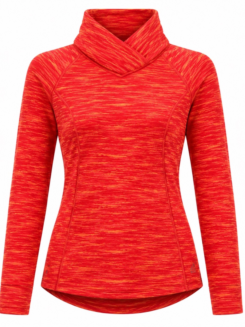 RBX Red Space-Dye Cowl Neck Long Sleeve Pullover